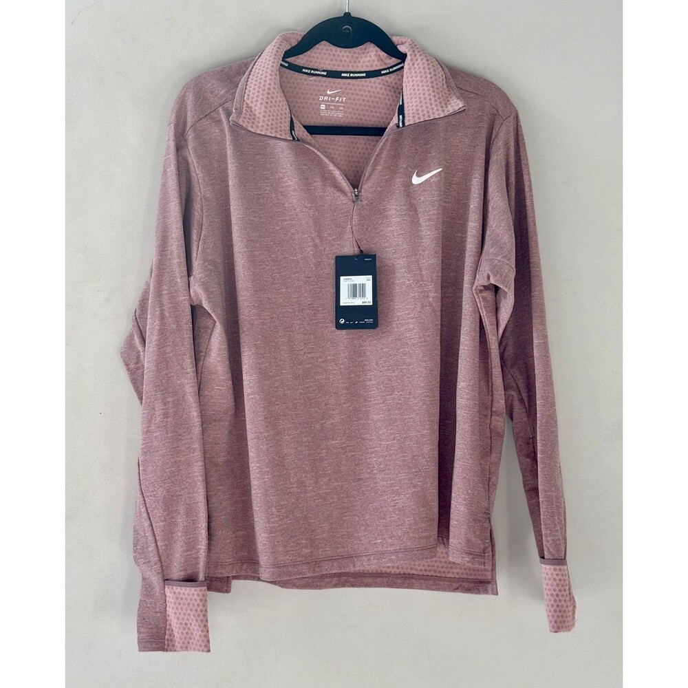 NWT Nike Dri-FIT Running Element 1/2 Zip Women's Medium Smokey Mauve XXL Top